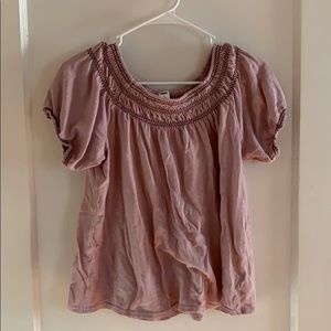 Pink boat neck blouse